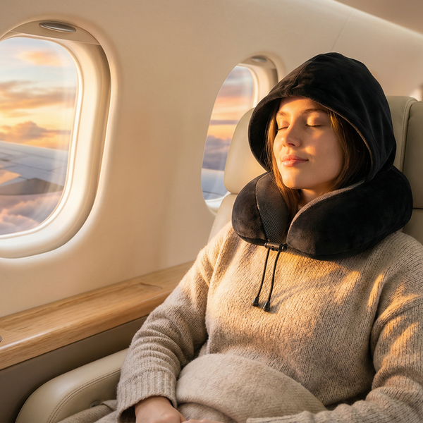 Resekudde i Memory Foam – Ergonomiskt Nackstöd för Flyg, Bil & Tåg  U-formad & Bekväm Sovkudde