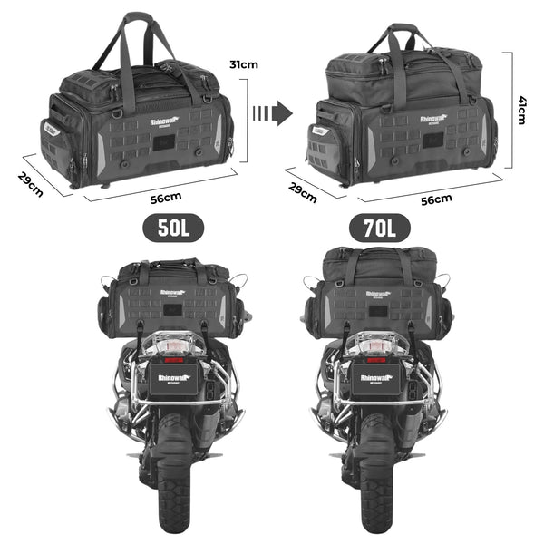 Rhinowalk motorsykkelveske 50–70 l