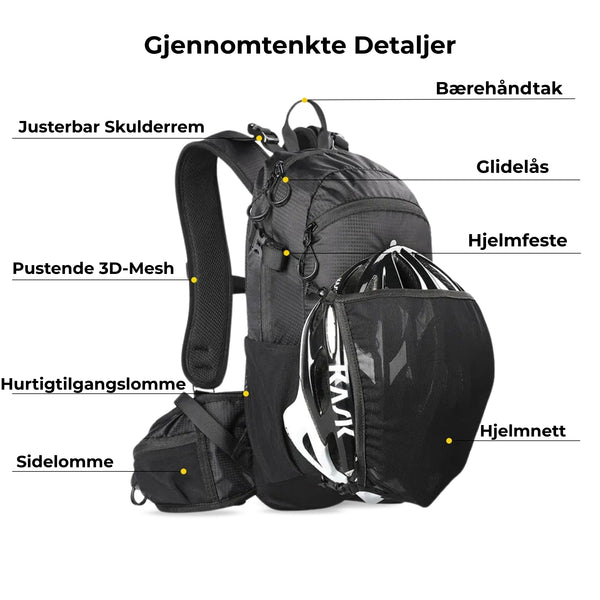 12L – Vanntett, Ultralett & Hydreringskompatibel for MTB, Løping & Vandring