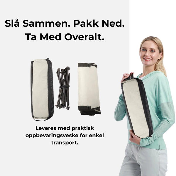Sammenleggbar Campingstol med Høy Rygg & Nakkestøtte