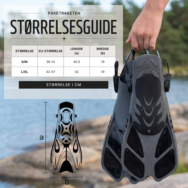 Justerbare Svømmeføtter – Komfortable, Reisevennlige & Lette å Ta På