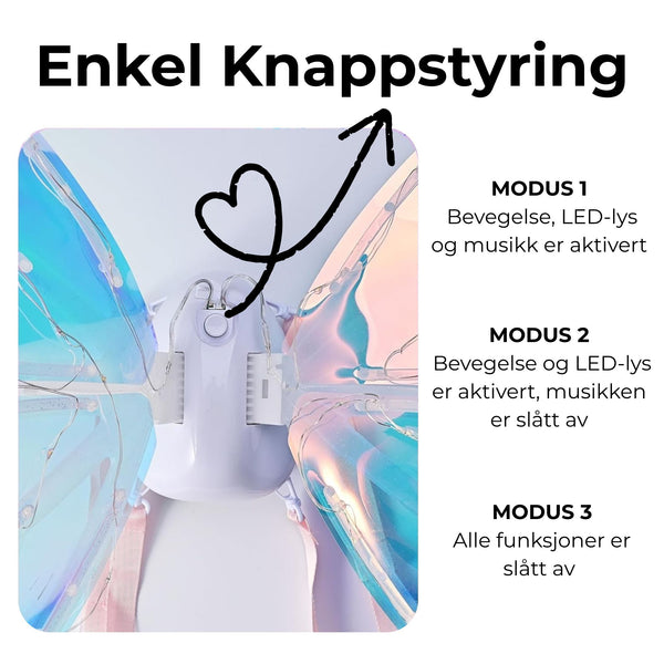 Glødende sommerfuglvinger for kjæledyr