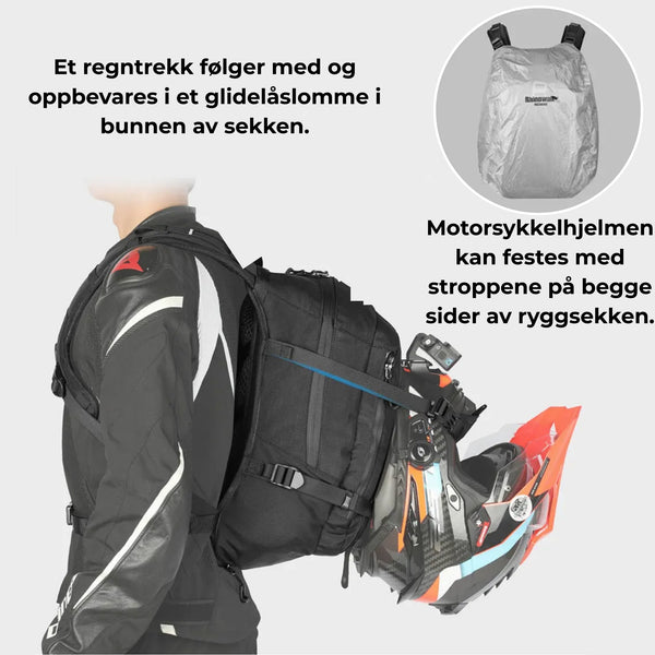 Komfortabel Ryggsekk for Motorsykkelkjøring